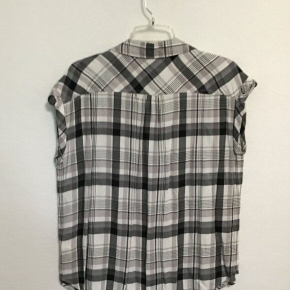Soft Joie Johnesa Plaid Short Sleeve Top Size L - Picture 8 of 12